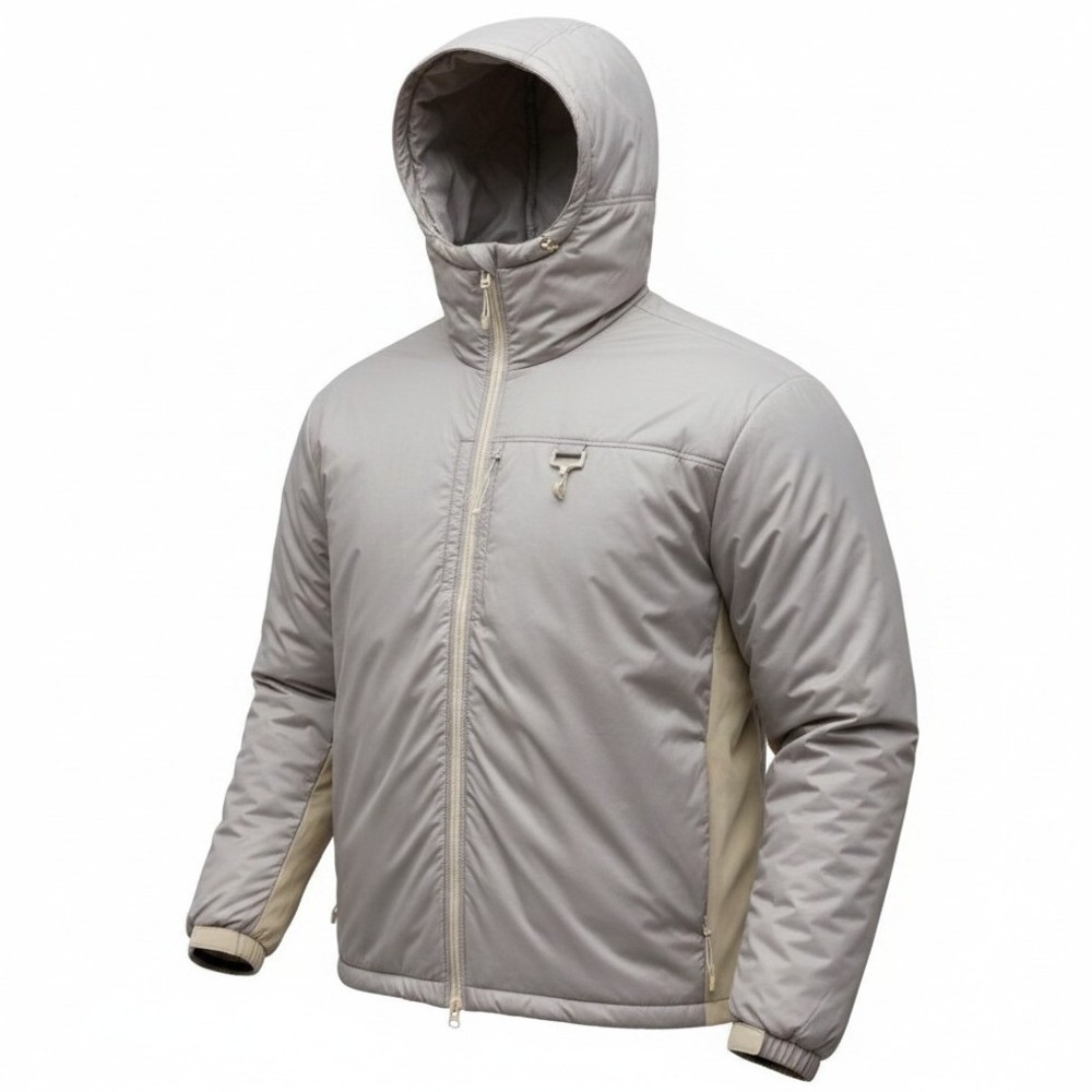 RC Outdoor Supply Hooded Jacket Mens XL Gray Tan PacSun Packable Puffer Gorpcore